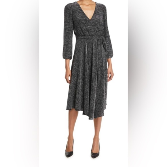 alice and olivia metallic wrap dress Alice + Olivia Pace Batwing Sleeve Party Dress evaChic